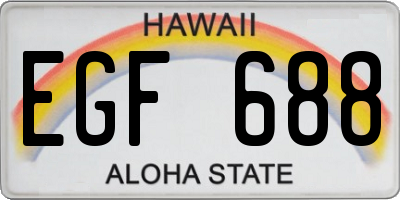 HI license plate EGF688