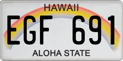 HI license plate EGF691