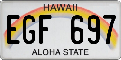 HI license plate EGF697