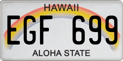 HI license plate EGF699