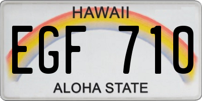 HI license plate EGF710