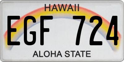 HI license plate EGF724