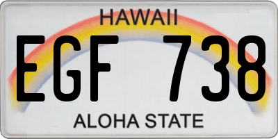 HI license plate EGF738