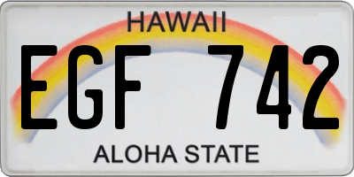 HI license plate EGF742