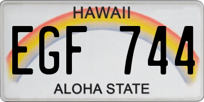 HI license plate EGF744