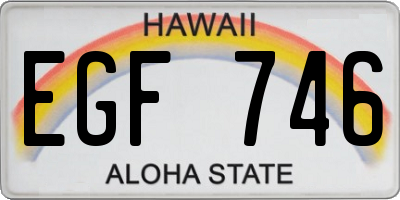HI license plate EGF746