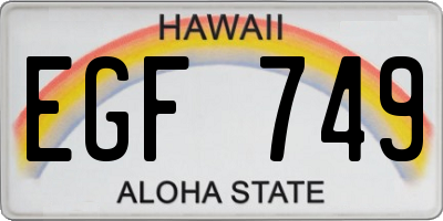 HI license plate EGF749