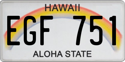 HI license plate EGF751