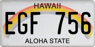 HI license plate EGF756