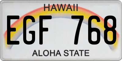 HI license plate EGF768