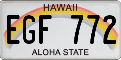 HI license plate EGF772