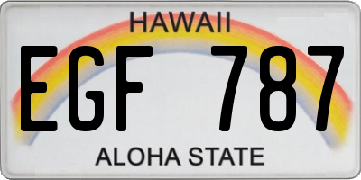 HI license plate EGF787