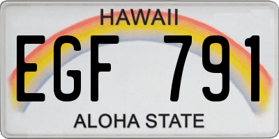 HI license plate EGF791