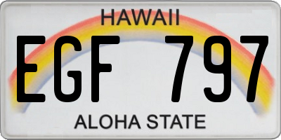 HI license plate EGF797