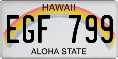 HI license plate EGF799