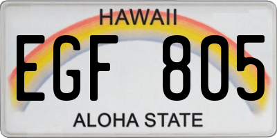 HI license plate EGF805
