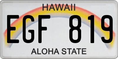 HI license plate EGF819