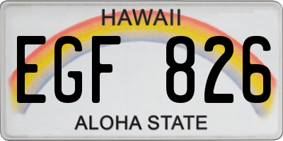 HI license plate EGF826
