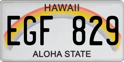 HI license plate EGF829