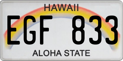 HI license plate EGF833
