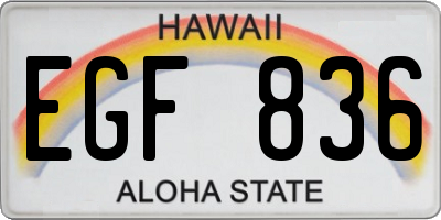 HI license plate EGF836
