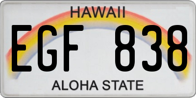 HI license plate EGF838