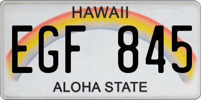 HI license plate EGF845
