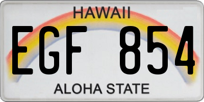 HI license plate EGF854