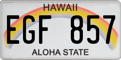 HI license plate EGF857