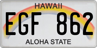 HI license plate EGF862