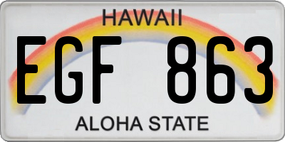 HI license plate EGF863