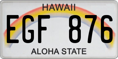 HI license plate EGF876