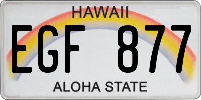 HI license plate EGF877