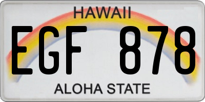 HI license plate EGF878