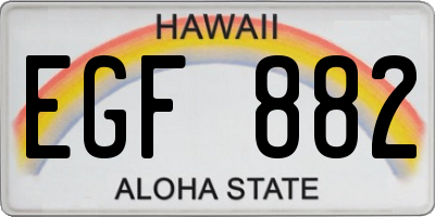 HI license plate EGF882