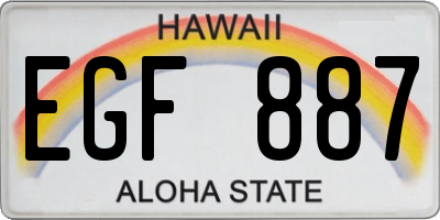 HI license plate EGF887