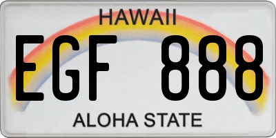 HI license plate EGF888