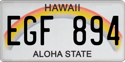 HI license plate EGF894
