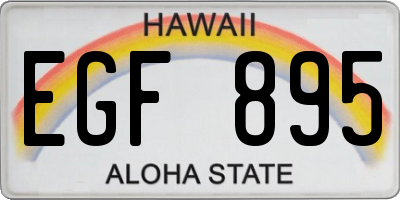 HI license plate EGF895