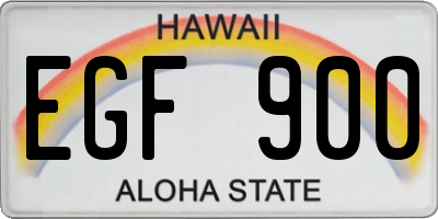 HI license plate EGF900