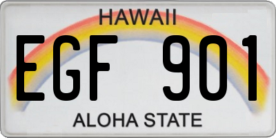 HI license plate EGF901