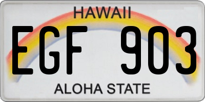 HI license plate EGF903