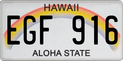 HI license plate EGF916