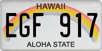 HI license plate EGF917