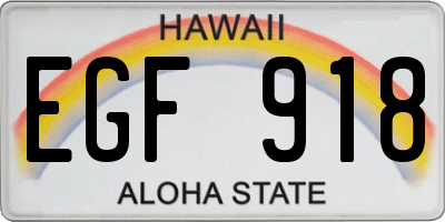 HI license plate EGF918
