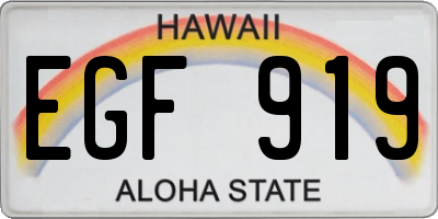 HI license plate EGF919