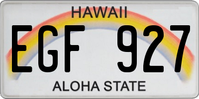 HI license plate EGF927