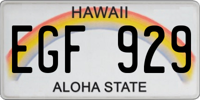 HI license plate EGF929