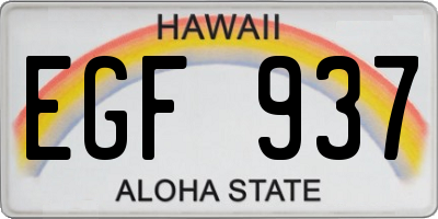HI license plate EGF937