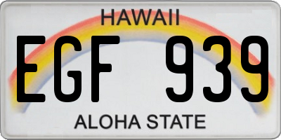 HI license plate EGF939